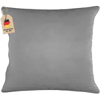 Intirilife 2x decoratieve fluwelen kussenhoezen 40x40 cm in grijs voor woonkamer slaapkamer slaapbank kantoor cafetaria
