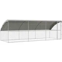 vidaXL Hondenhok 3 pcs Zilver 6 x 2 x 2 m Gegalvaniseerd staal