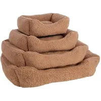 BABOO Hondenmand - Teddy - Mokka - Pluche Hondenmand - Puppy Mand - Hondenbed - Superzacht & Comfortabel - Maat XS = 50 x 40 cm