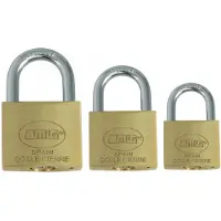 AMIG Hangsloten / koffersloten set - 3x stuks - maat 30/40/50 mm - messing - incl 2 sleutels per slot