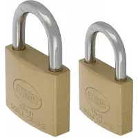 AMIG Hangsloten / koffersloten set - 2x stuks - maat 40/60 mm - messing - incl 2 sleutels per slot