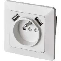 Emos Stopcontact met USB-poort, 2,1A max., wit, modelnummer 71886