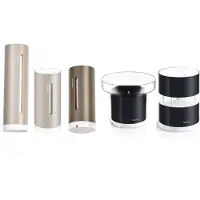 Netatmo Slim Weerstation – Weather Pack met Regenmeter, Windmeter & 2× Wandbeugel – Binnen & Buiten Weermeting – CO2 Meter & Luchtkwaliteit – Sand