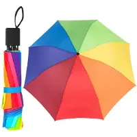 LONGZIMING - Compacte Regenboog Paraplu - Winddichte Reisparaplu Met 8 Baleinen - Sterke Storm Paraplu Voor Regen - Heren En Dames