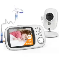 Boifun Babyfoon met Camera - 3.2” Scherm - Automatisch Nachtzicht - Terugspreekfunctie - Energiebesparing - Ingebouwde Slaapliedjes - Zonder WiFi - Inclusief Flexibele Houders