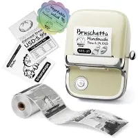 Phomemo M150 - Bluetooth Label Maker - Thermische Mini Printer - Draagbare Labelprinter - 203 DPI - Voor Organisatie en Creatieve Labels - Beige