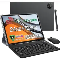 Blackview Tablet ZENO 10 - 5G LTE - 24GB RAM - 128 GB ROM - 8800mAh -Gemini Al - Android 15 - 11 inch - 2K FHD+ gamingtablet - pc-modus - Widevine L1 - OTG - Met Toetsenbord, slimme pen, Muis - Zwart
