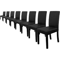 En.casa Eetkamerstoel Zagreb - 8 stuks set - kunstleer - zwart