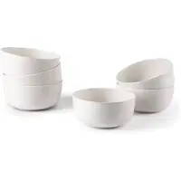 Excelsa Italiaans Design Set van 6 Nordic Bia kommen – 14,5 cm – Wit – Scandinavische Design Mokjes – Keramiek