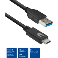 ACT USB-kabel AC7416 Zwart 1 m