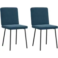 vidaXL Eetkamerstoelen 2 st fluweel blauw