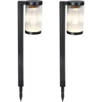 Lumisky Set van 2 solar grondlampen H58CM BEAMLIT