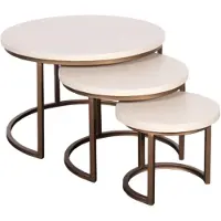 Starfurn Salontafel Madison - Rond Zand Hout - 70x70x45cm