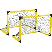 Get & go Voetbaldoel Opvouwbaar Set van 2 - 91x61x61 cm - Voetbalgoal voor kinderen - Zwart/Geel