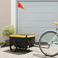 Prolenta Maison Exclusive - Fietsaanhanger, zwart en geel, 30 kg, staal