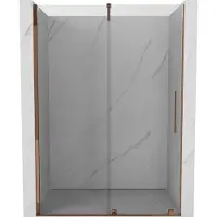 Mexen Velar schuifdouchedeuren 130 , transparant, roze goud - 871-130-000-01-60