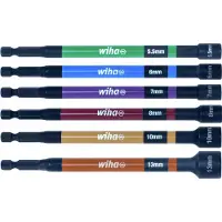 Wiha Magnetische dopbitset met kleurcodering, 150 mm - 6-delig 1/4" - 47035