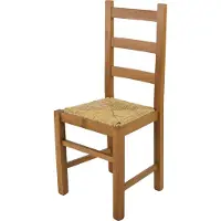 STOCK LINE t m c s Tommychairs - Stoel RUSTICA, geschikt voor keuken en eetkamer, met een stevige structuur van beukenhout, gelakt in de kleur eikenhout, en een zitting van stro