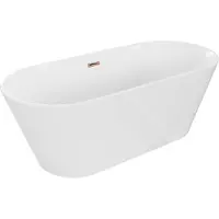 Mexen Flavia vrijstaande badkuip 170 x 75 , wit, overloop roze goud - 54031708000-60