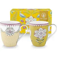 Pip studio Mok Home Mugs Large Lily & Lotus Yellow (Set van 2)