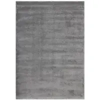 Muratap Soft luxe velvet laagpolig vloerkleed effen zilver- 200x290 cm
