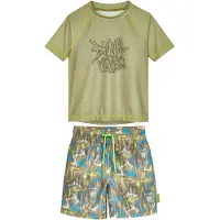 Playshoes UV-bescherming 'Wave' azuur / olijfgroen / lichtgroen / wit