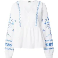 ONLY Blouse 'ONLRUIKA' blauw / wit