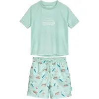 Playshoes UV-bescherming 'Surf-Bus' ecru / cyaan blauw / mintgroen / roestrood