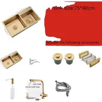 OEM Keukenwastafel, dubbele wasbak, opbouwmontage, 75x40 cm