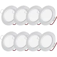 ROSNEK 8 stuks 3W 12V LED inbouwspots, warmwit, ultradunne plafondlamp, inbouwspot, verlichting voor binnen, zilver
