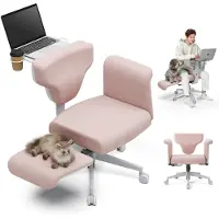 NEWTRAL Freedom-X FB Multifunctionele Bureaustoel met Uitschuifbaar Laptopblad en Verborgen Bekerhouders, Verstelbare Armleuningen met 8 Standen, Geschikt voor Thuiswerken en Huisdieren