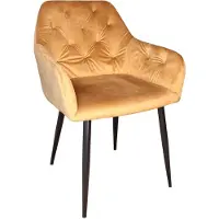 Lizzely Garden & Living SET DEAL: 6 stuks Eetkamerstoel met armleuning Paco velvet goud eetstoel zetel