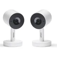 Netatmo Slimme Beveiligingscamera Binnen - Bewakingscamera 2K - Gezichtsherkenning - Bewegingsdetectie - Nachtzicht - Werkt met Google Home & Apple HomeKit - Geen Abonnement - Wit - 2 Pack