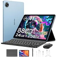 Blackview Tablet ZENO 10 - 5G LTE - 24GB RAM - 256 GB ROM - 8800mAh -Gemini Al - Android 15 - 11 inch - 2K FHD+ gamingtablet - pc-modus - Widevine L1 - OTG - Met Toetsenbord, slimme pen, Muis - Blauw