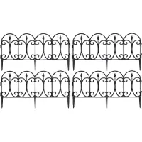 Pro Garden Tuinhekjes - 20x stuks - kunststof - 60 x 30 cm - zwart - borderrand - tuinafscheiding