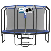 Songmics Ronde tuintrampoline met veiligheidsnet, Donkerblauw / 366 cm