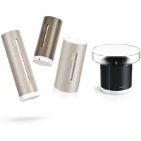 Netatmo Weather Pack – Slim Weerstation met Regenmeter – Binnen- & Buitenmetingen – CO2- & Luchtkwaliteit Sensor – Weerdata via App – Sand