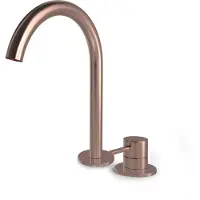Hotbath buddy wastafelmengkraan 2 gats hoog model geborsteld koper pvd