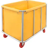 Happiq Waswagen - Wasverzamelwagen - Wasmand - Voor thuis, hotel en horeca - Geel