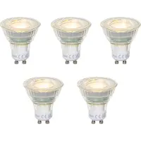 LUEDD Set van 5 GU10 50mm LED lampen helder 2.5W 450 lm 2700K