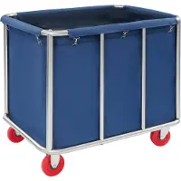 Happiq Waswagen - Wasverzamelwagen - Wasmand - Voor thuis, hotel en horeca - Blauw