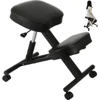 Happyment Ergonomische Knie Kruk Deluxe - Werkstoel - Kniestoel - Knielen Stoel - Werkkruk - Postuur Corrector - Ergonomische Bureaustoel - Bureaustoel - Pu Leren Zitting - Tot 120kg