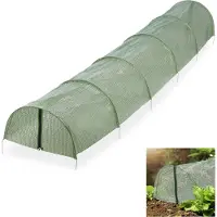 Relaxdays kweektunnel folie - met rits - 2,9 meter - opvouwbaar - tuin - met gaas