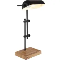 Globo Bureaulamp Marid hout met zwart