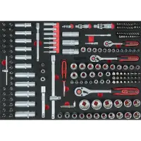 Ks Tools 711.0195, set doppen, 195 stuks, chroom-vanadiumstaal, 7,82 kg