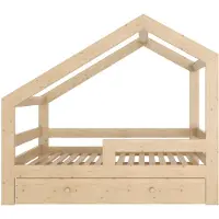 Need Sleep - Huisbed met Lade Montessori Kinderbed - 160x80 cm - Houten Bed voor Kinderen - Asymmetrisch Dak