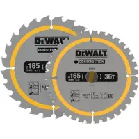 DeWalt 2x Cirkelzaagblad | 165 x 20mm x 24T/36T | DT90270