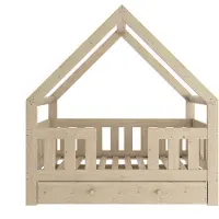 Need Sleep – Huisbed met Lade 90x180 cm – Houten Kinderbed met Hoge Valbeveiliging – Bedhuisje van Massief Hout