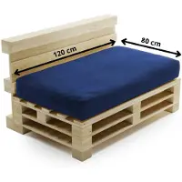 Bananair - Palletkussen - afneembare hoes - Waterbestendig Zitkussen - Tuinkussen voor Palletbank - 120x80 cm - Blauw