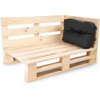 Bananair - Palletkussen - Tuinkussen voor Palletbank - Hoekkussen - 60x40 cm - Zwart